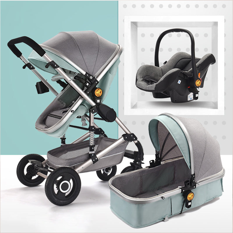car seat snap and go stroller Smooth Ride 3-in-1 Stroller Green Grey