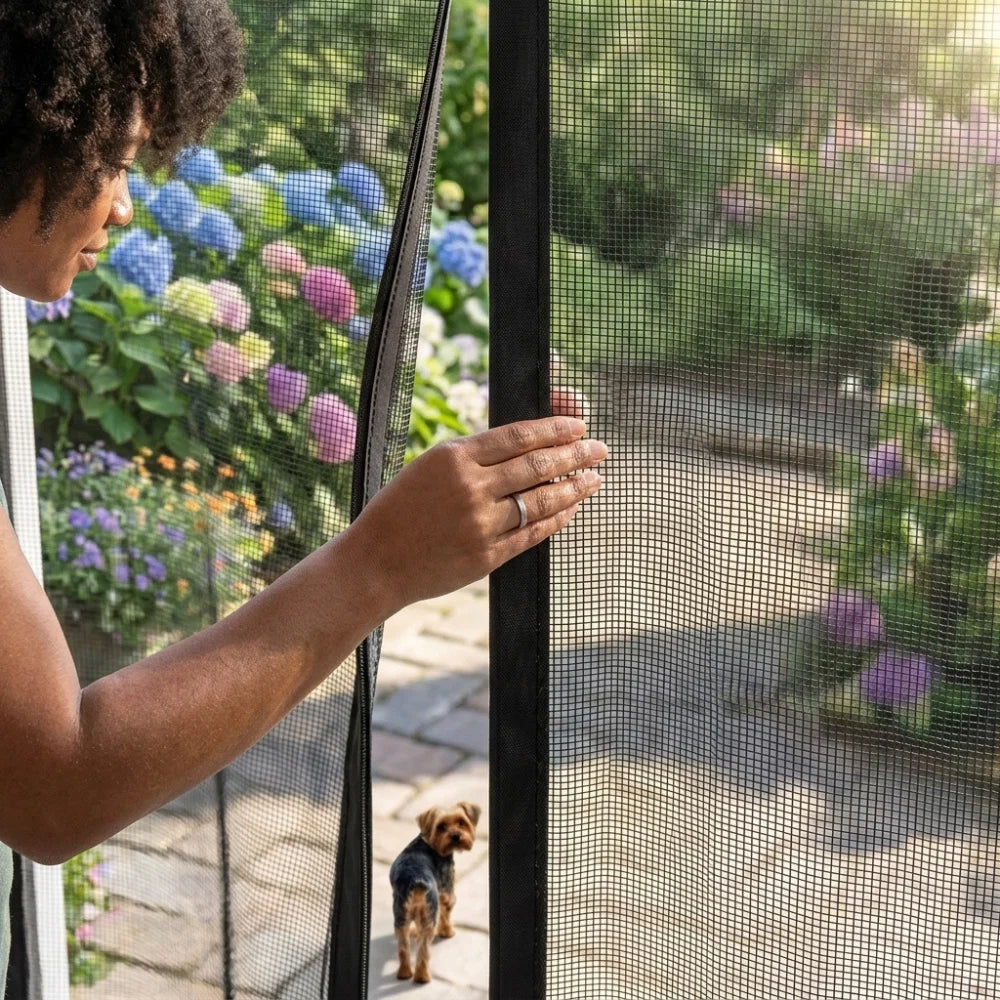 Stay‑Flat Magnetic Mesh Door
