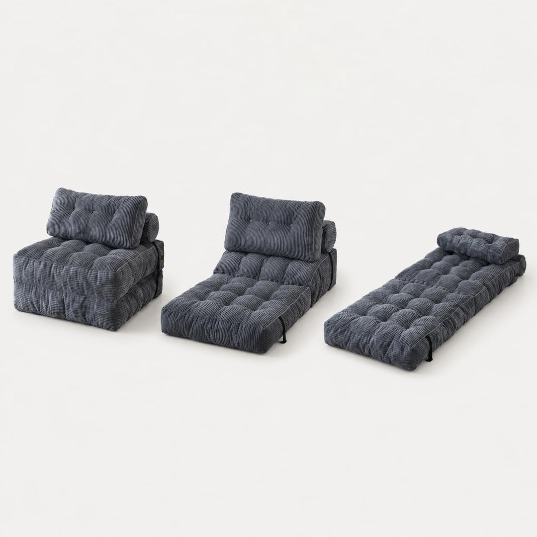 3-in-1 Convertible Corduroy Floor Sofa Bed