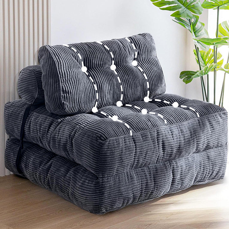 3-in-1 Convertible Corduroy Floor Sofa Bed