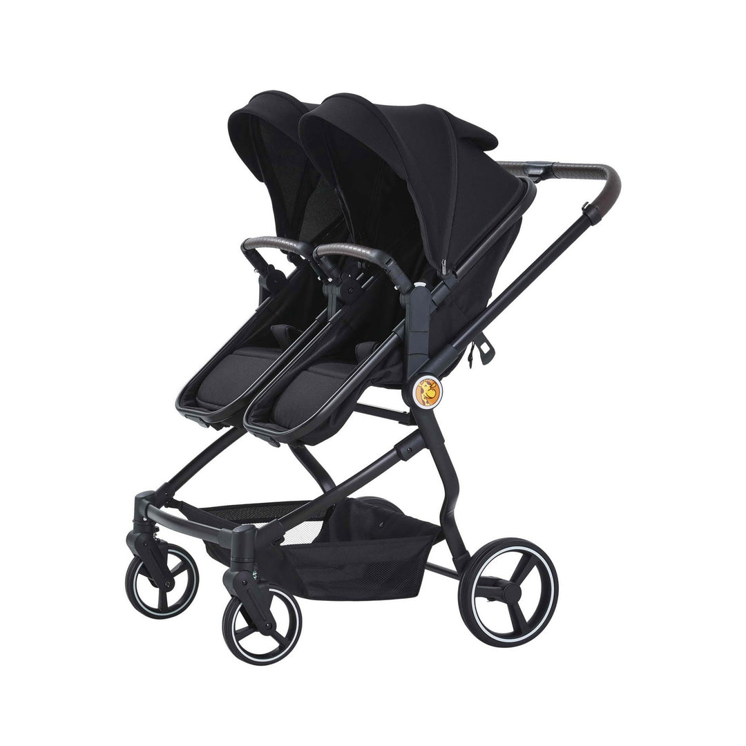 pink and blue double stroller High-View Side-by-Side Stroller for Twins Moonlit Alloy