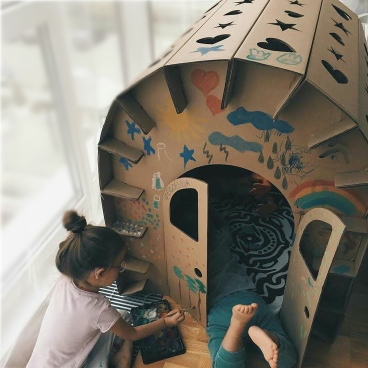 DIY Cardboard Playhouse