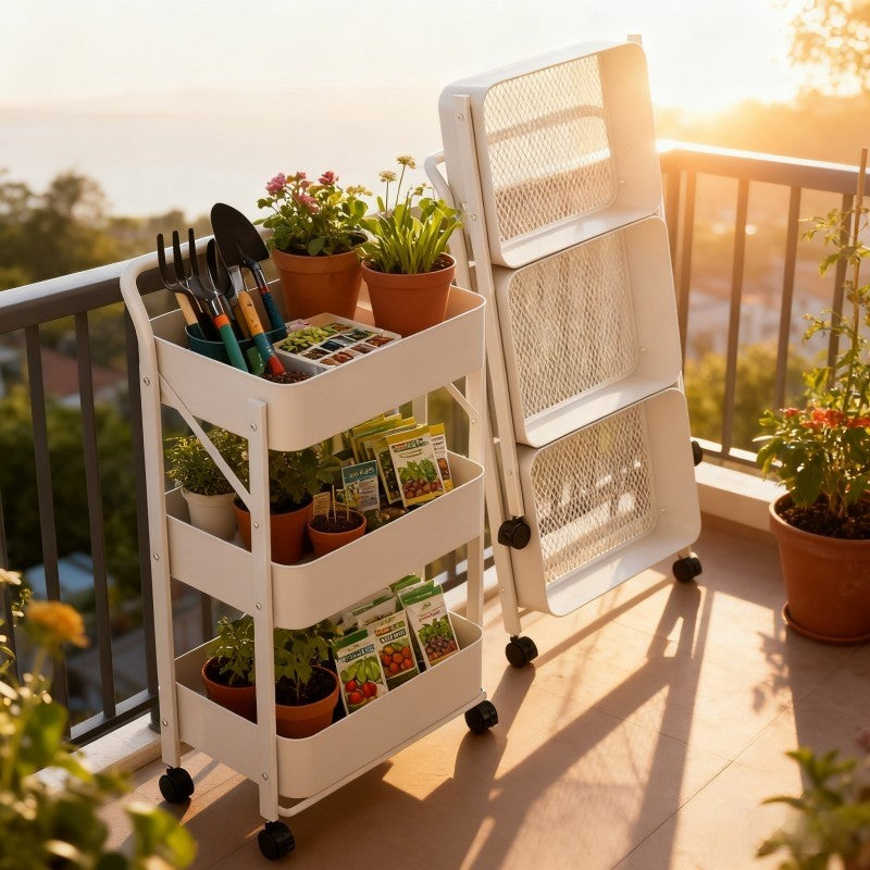 Foldable Rolling Storage Cart