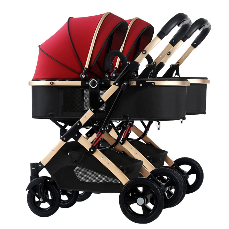 Side-by-Side Convertible Baby Stroller Ultra Red / Double Stroller