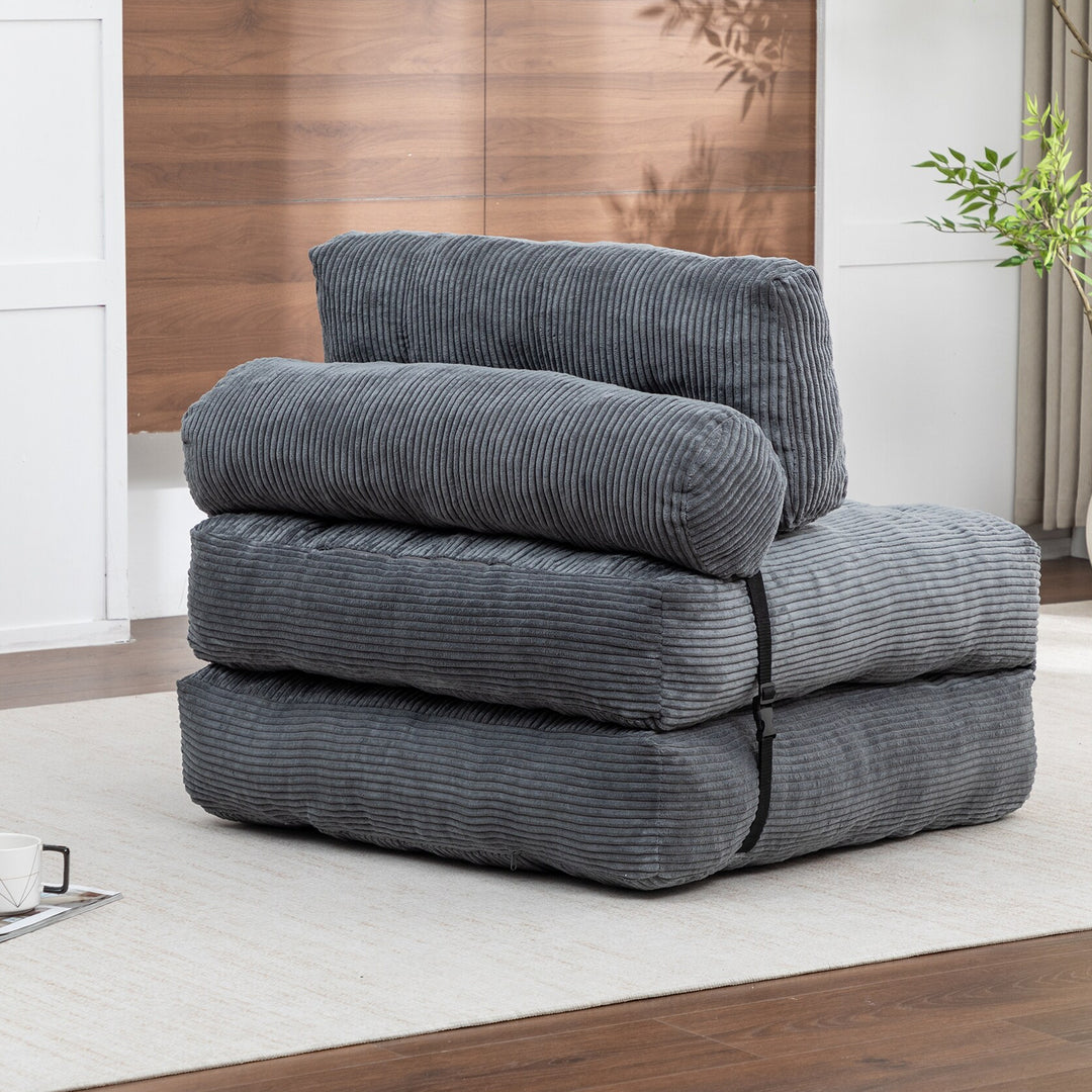 3-in-1 Convertible Corduroy Floor Sofa Bed