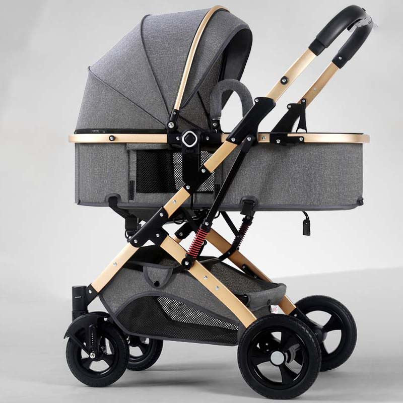 kawasaki baby stroller Side-by-Side Convertible Baby Stroller Gold Grey / Single Stroller