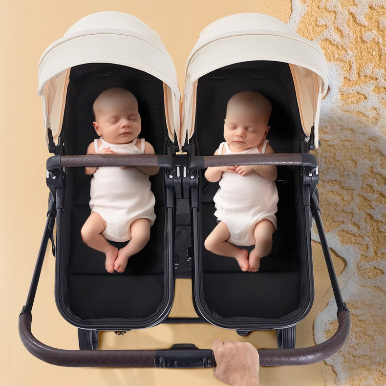 High-View Side-by-Side Stroller for Twins
