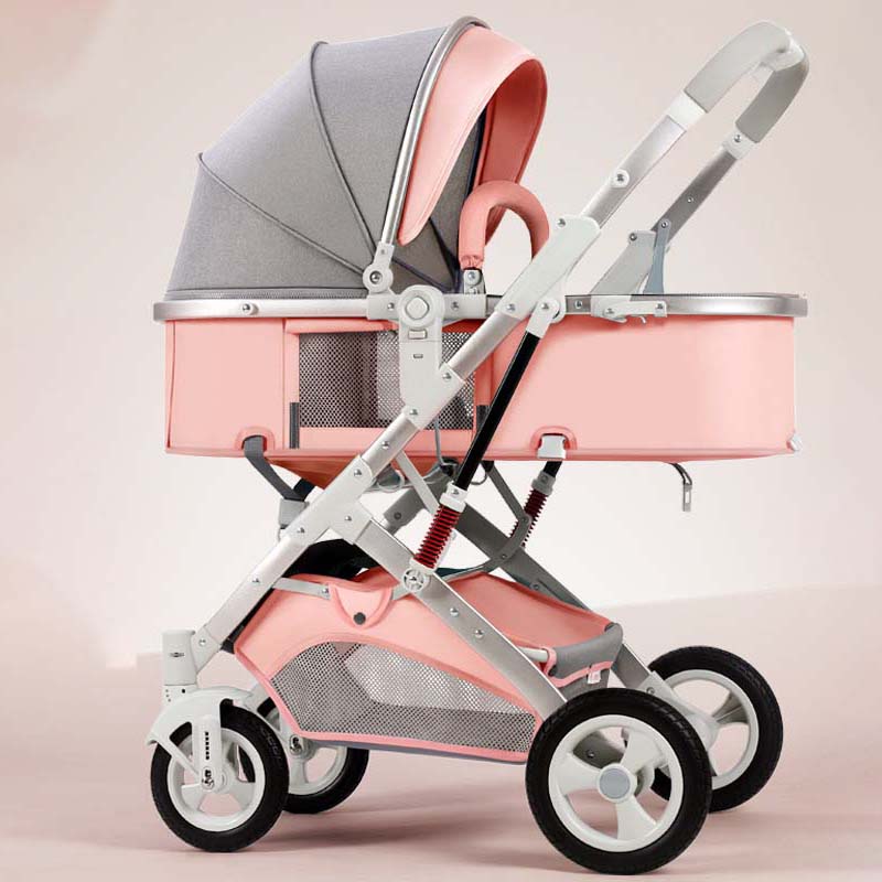 Side-by-Side Convertible Baby Stroller Grey Pink / Single Stroller