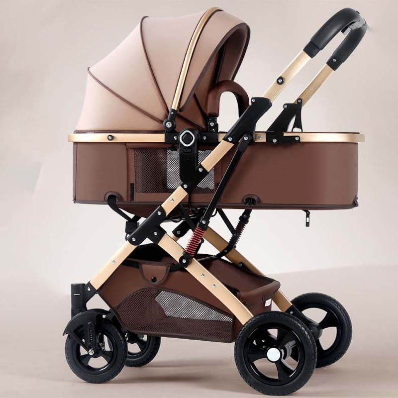 Side-by-Side Convertible Baby Stroller Khaki Brown / Single Stroller