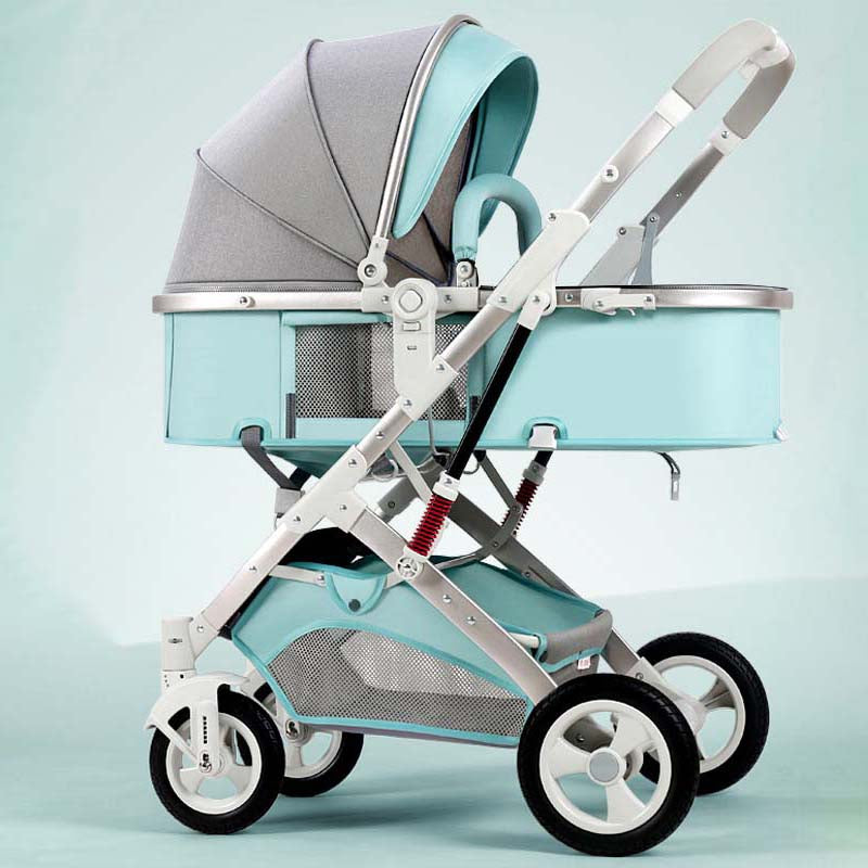 Side-by-Side Convertible Baby Stroller Silver Mint / Single Stroller