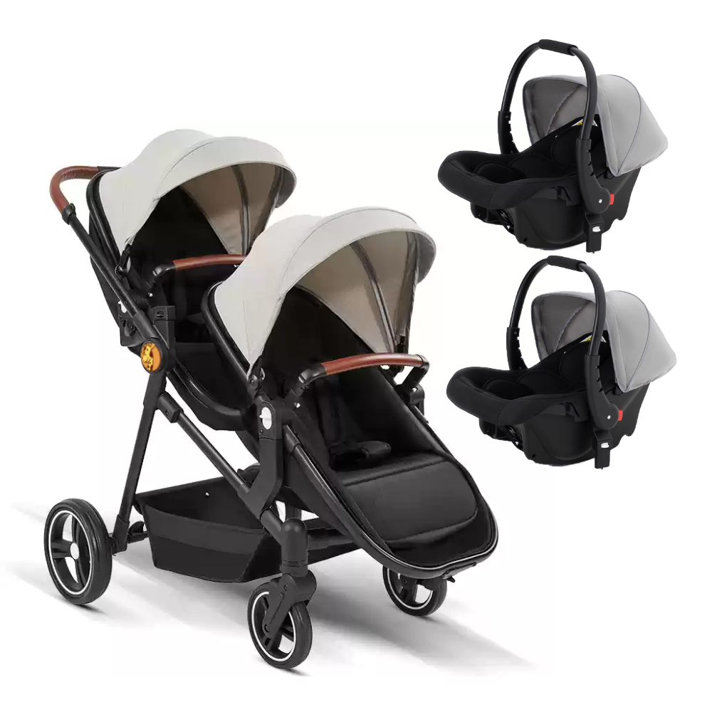 Portable Tandem Stroller & Car Seats