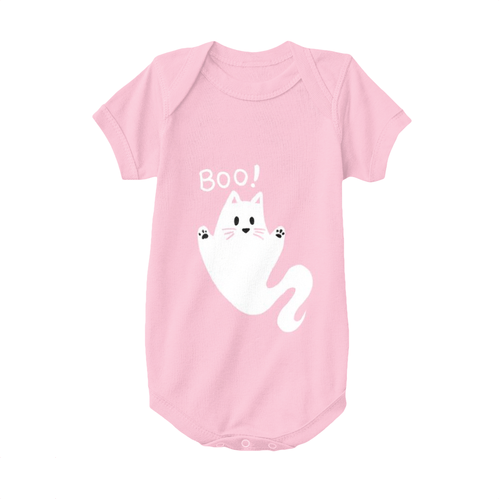 Pink,Baby Onesie,Cat,Spooky Cat Ghost