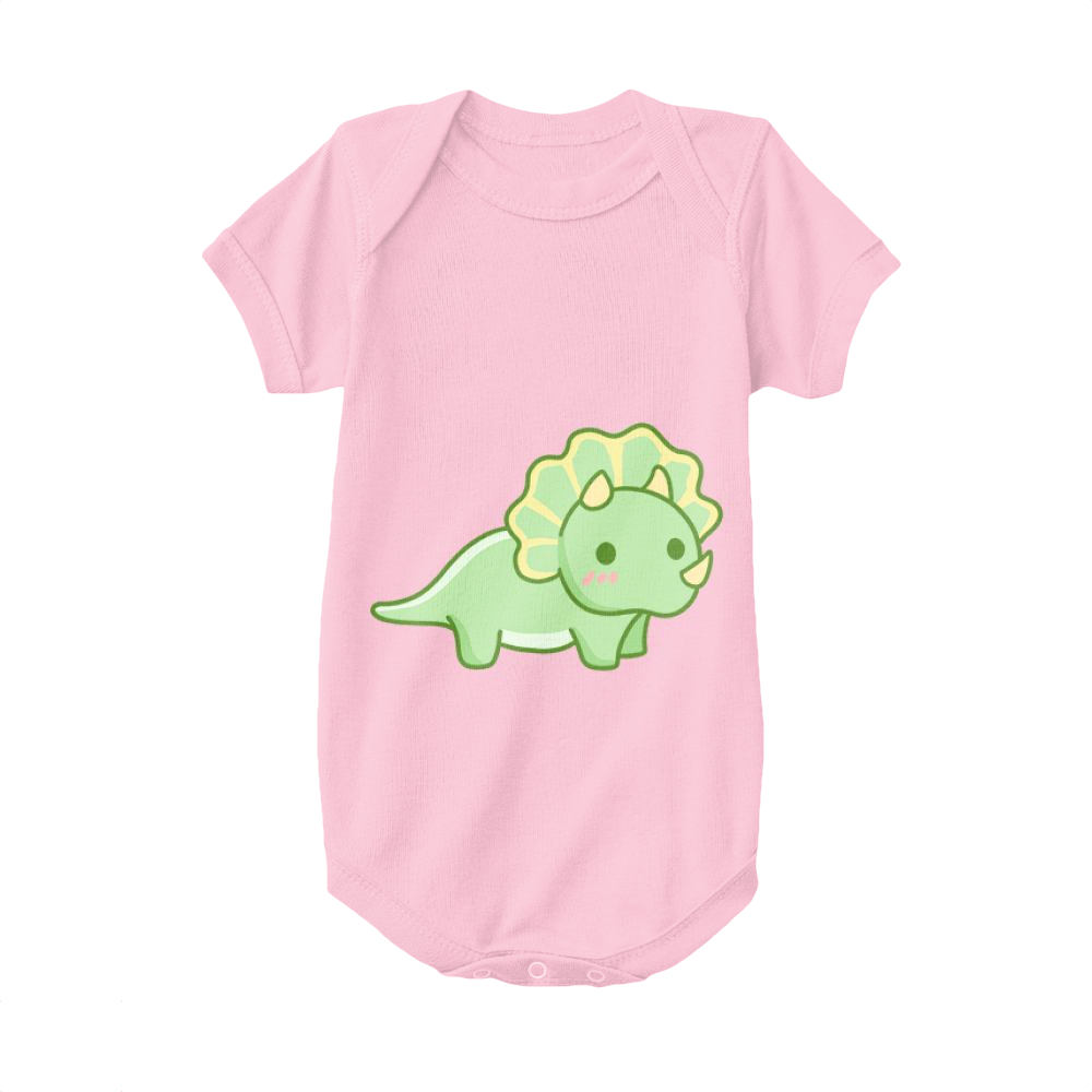 Pink,Baby Onesie,Dinosaur,Herbivore Triceratops