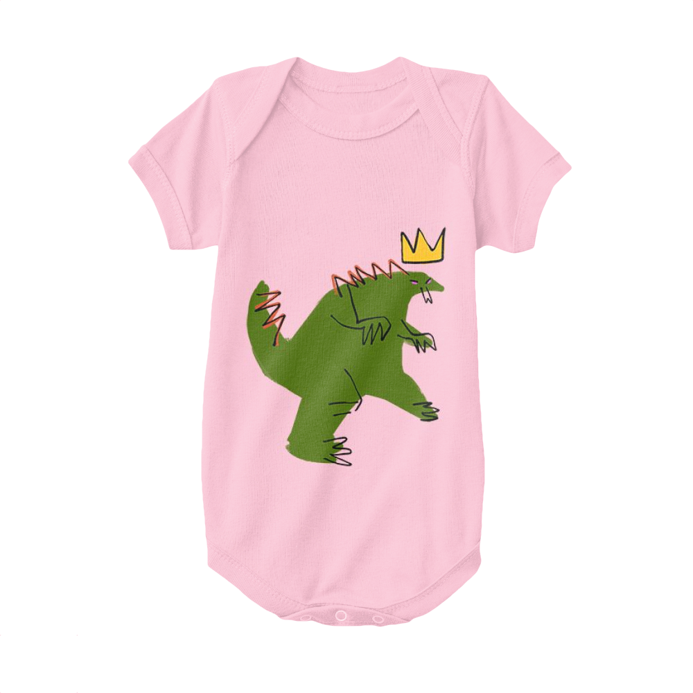 Pink,Baby Onesie,Dinosaur,Angry Dinosaur 