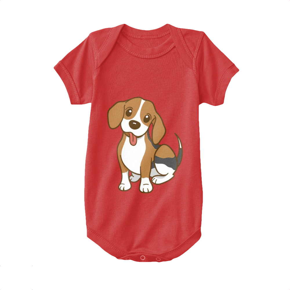 Red,Baby Onesie,Beagle,Cute Breezy Beagle