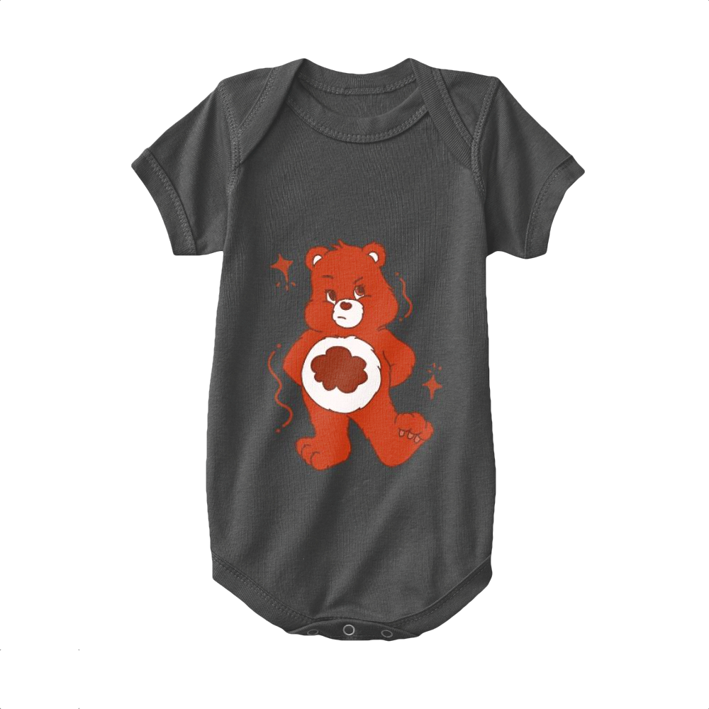 Black,Baby Onesie,Teddy Bear,Angry Red Cub