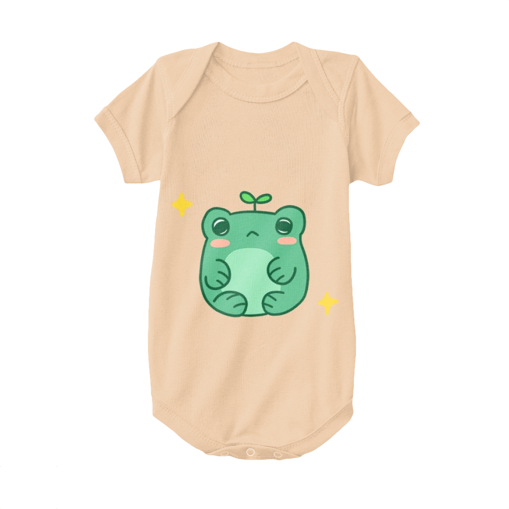 Apricot,Baby Onesie,Frog,Unhappy Little Frog