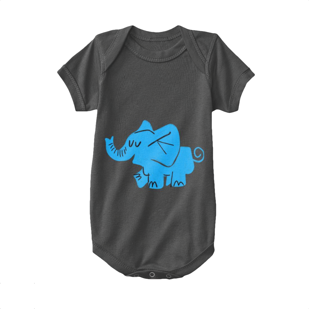 Black,Baby Onesie,Elephant,The Blue Elephant