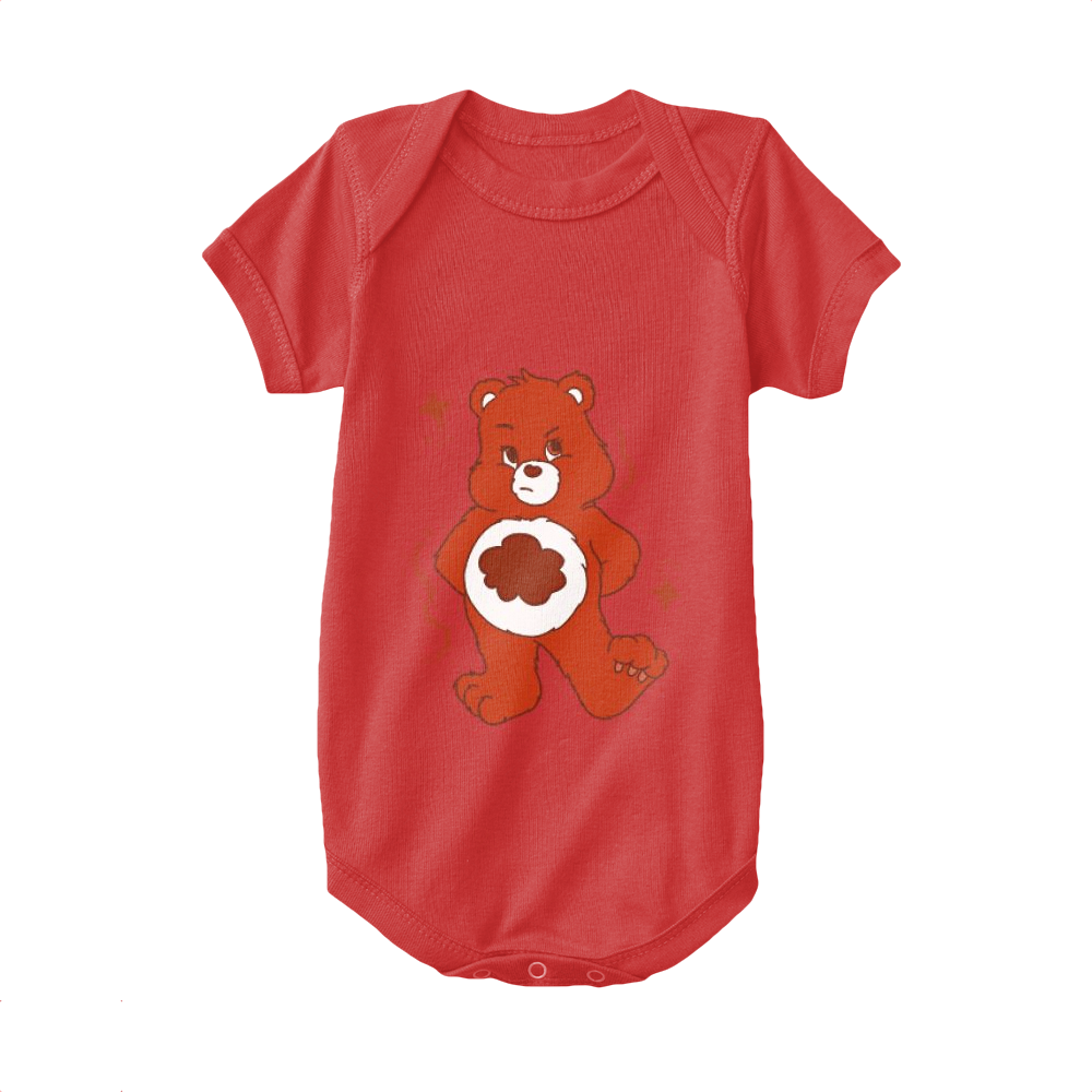 Red,Baby Onesie,Teddy Bear,Angry Red Cub