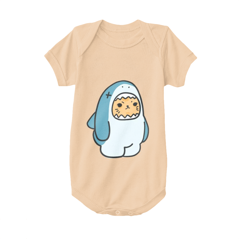 Apricot,Baby Onesie,Shark,Cat And Fish