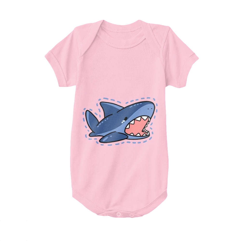Pink,Baby Onesie,Shark,Sad Little Shark
