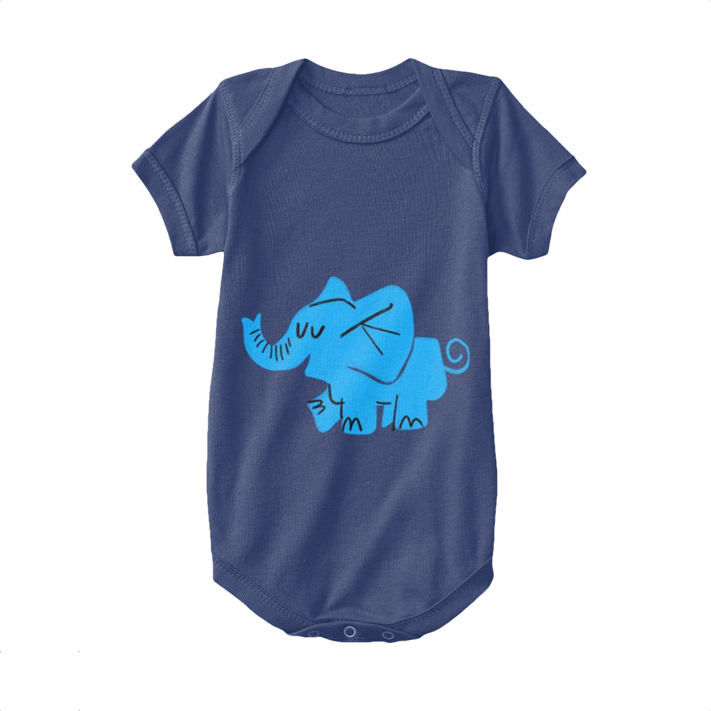 Navy,Baby Onesie,Elephant,The Blue Elephant