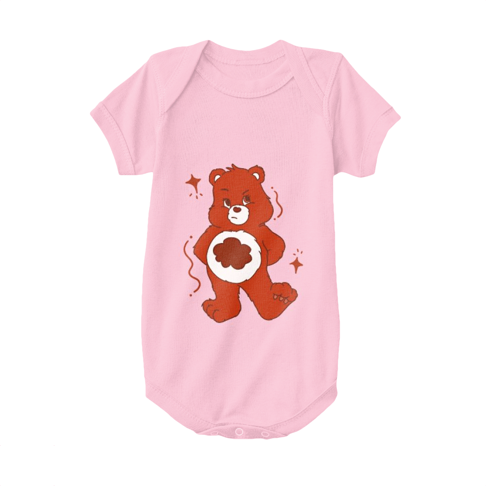 Pink,Baby Onesie,Teddy Bear,Angry Red Cub